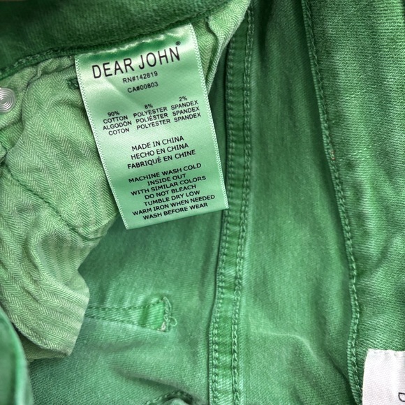 Dear John Vibrant Green Straight Leg Jeans - Picture 5 of 5